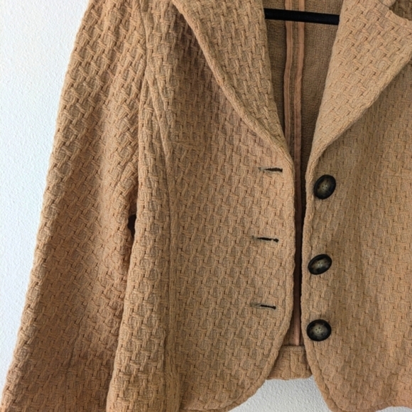 Donna Degnan Camel/Tan Basketweave Wool Blazer sz 10/M Business Casual Office - Picture 8 of 10